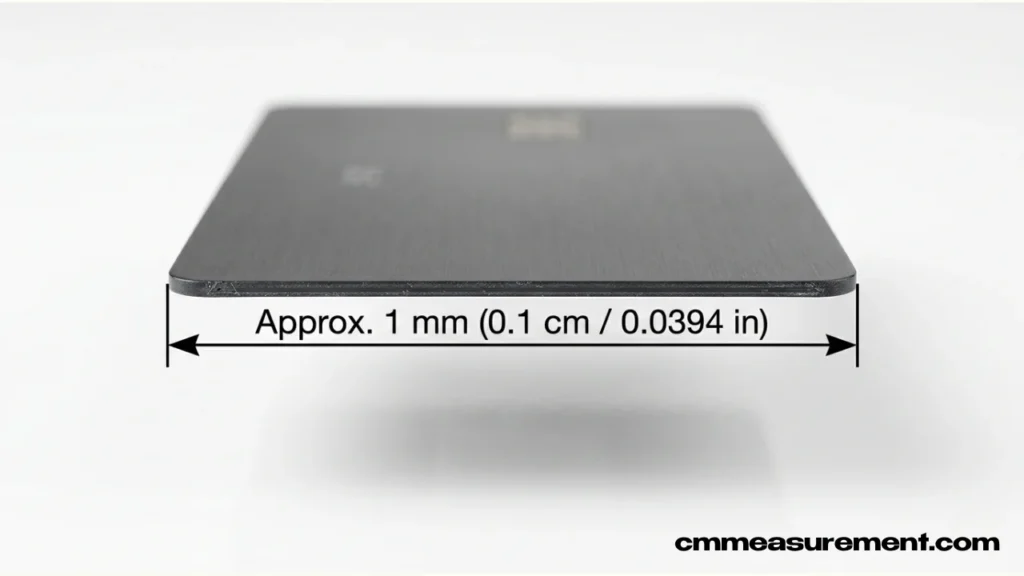 A credit card's thickness