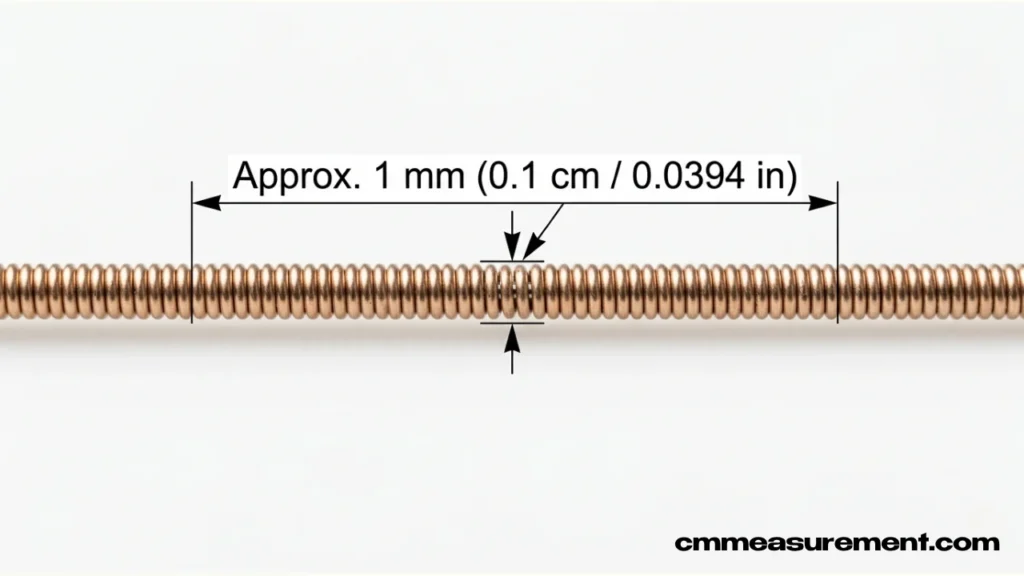 A guitar string's diameter (light gauge)