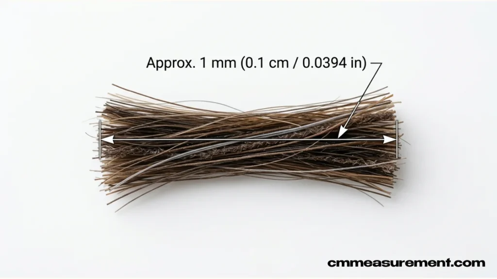 A strand of coarse human hair