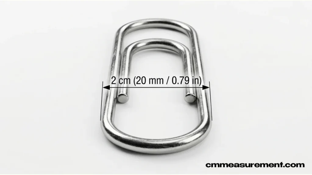 A large paperclip's short edge