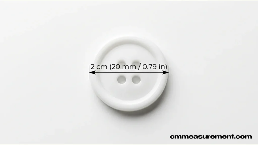A standard shirt button