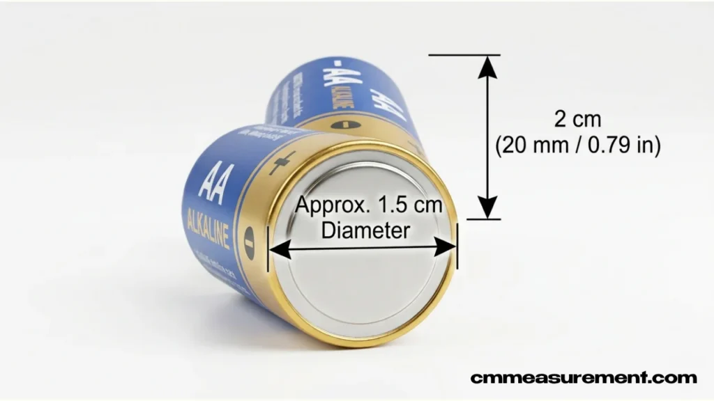An AA battery's diameter