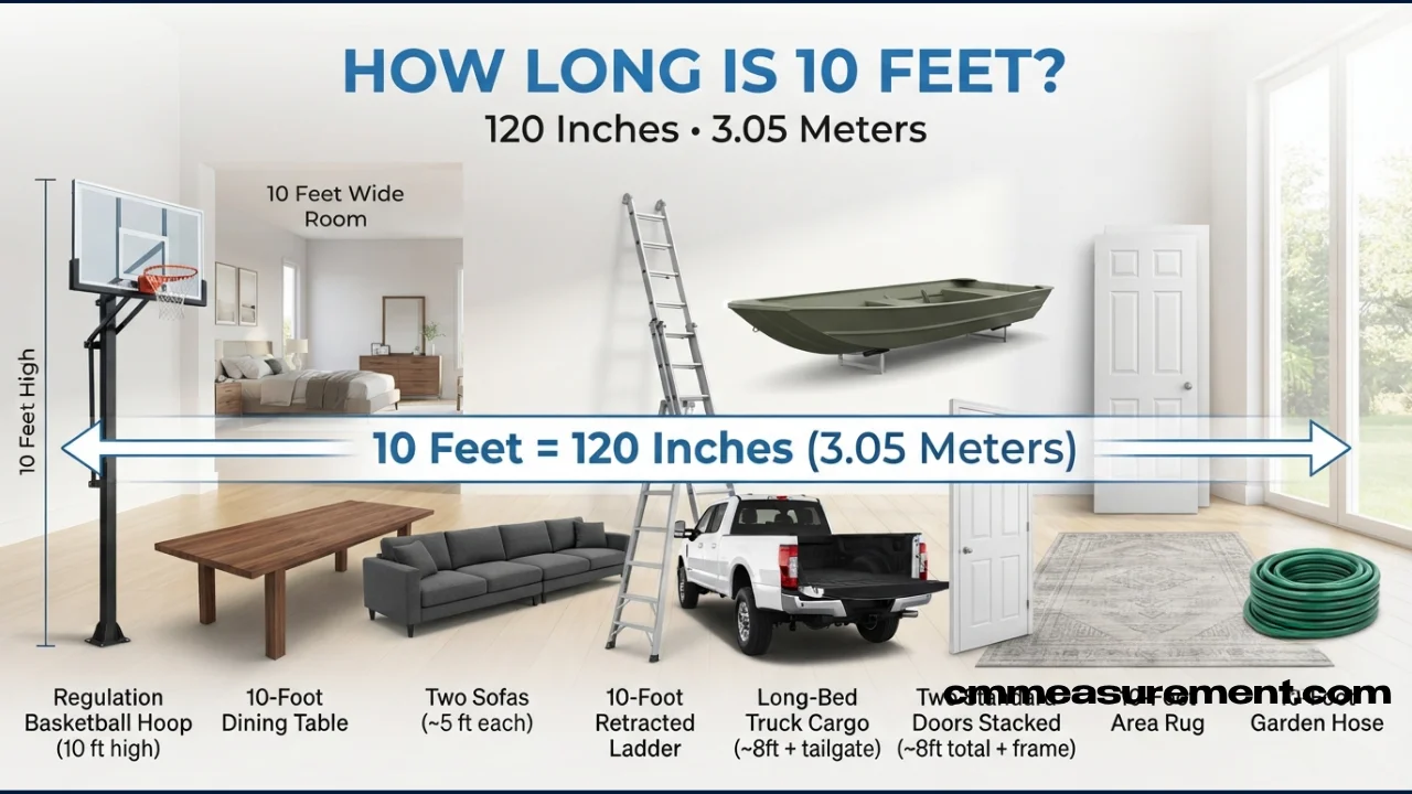 How Long Is 10 Feet? 10 Feet in Inches + 10 Real-Life Size Examples