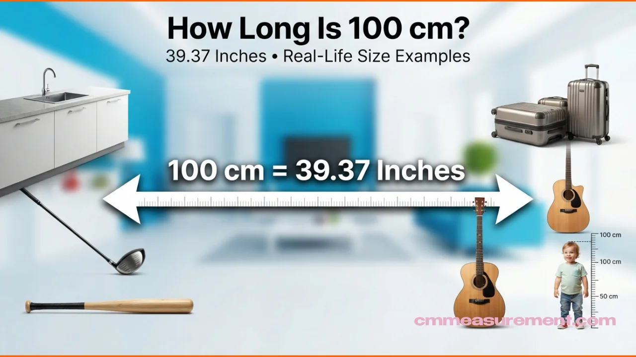 How Long Is 100 cm? 100 cm in Inches — 6 Real-Life Size Examples