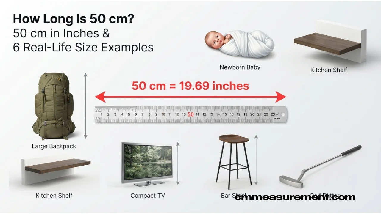 How Long Is 50 cm? 50 cm in Inches & 6 Real-Life Size Examples