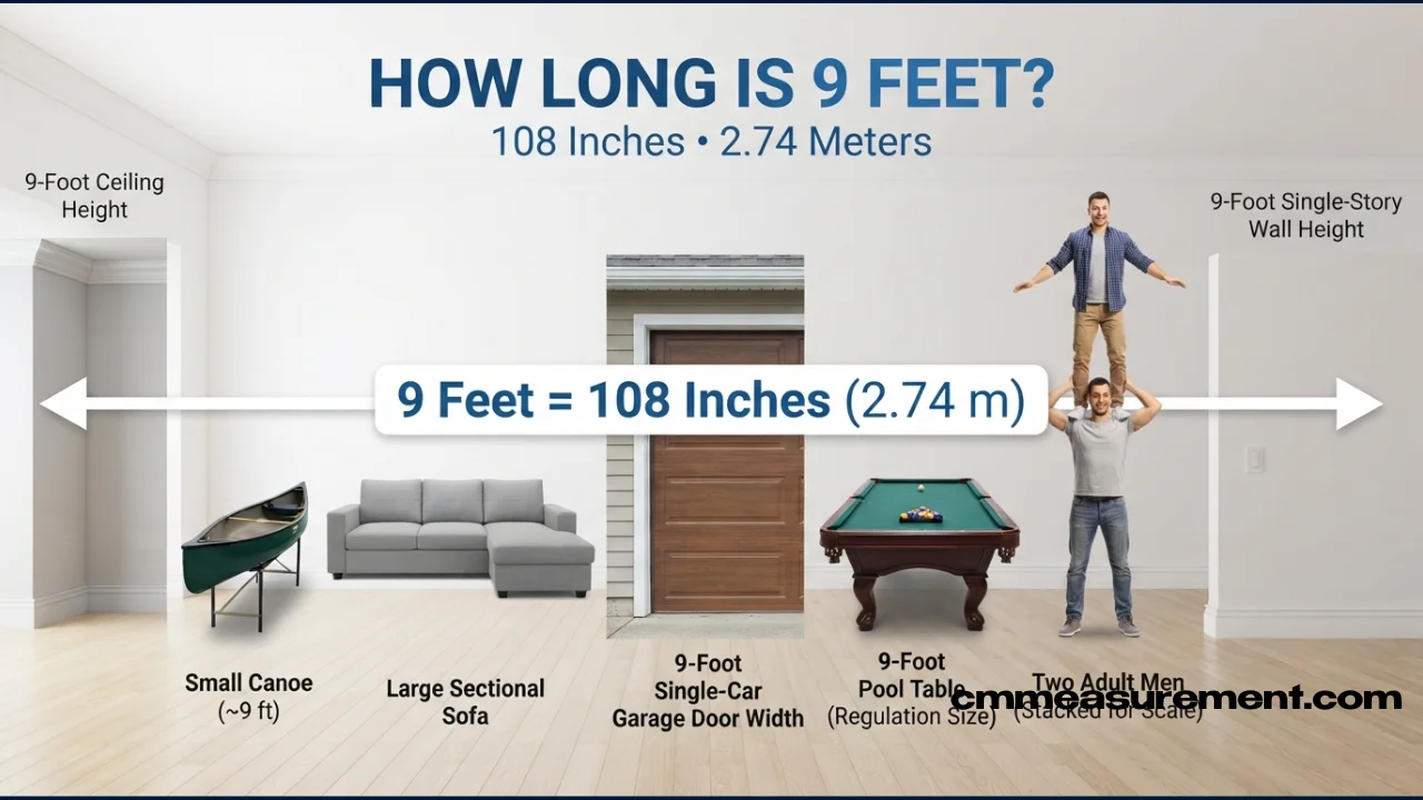 How Long Is 9 Feet? 9 Feet in Inches + 7 Real-Life Size Examples