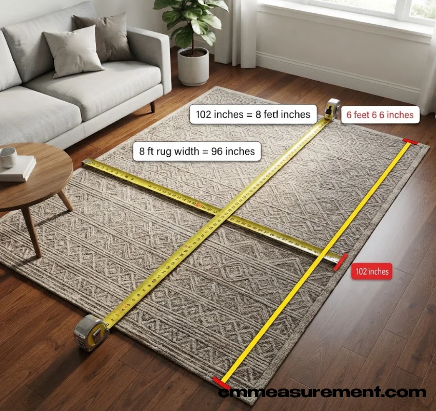 102 Inches A large area rug