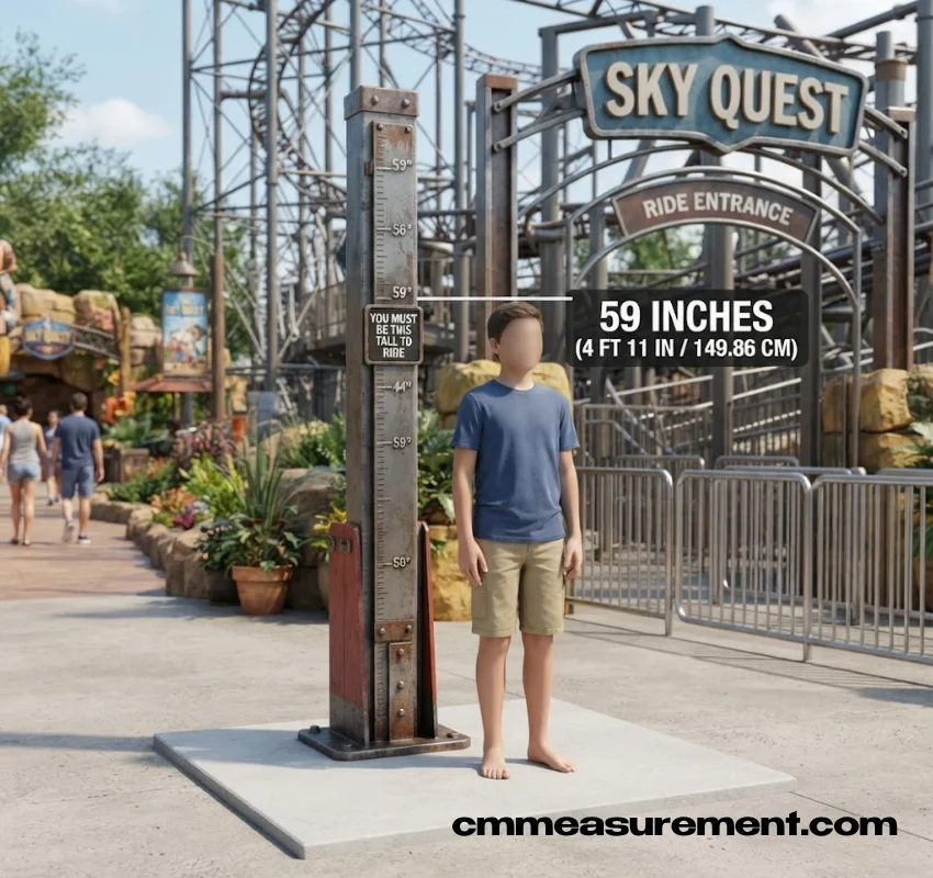 59 Inches A child's height around late elementary school age