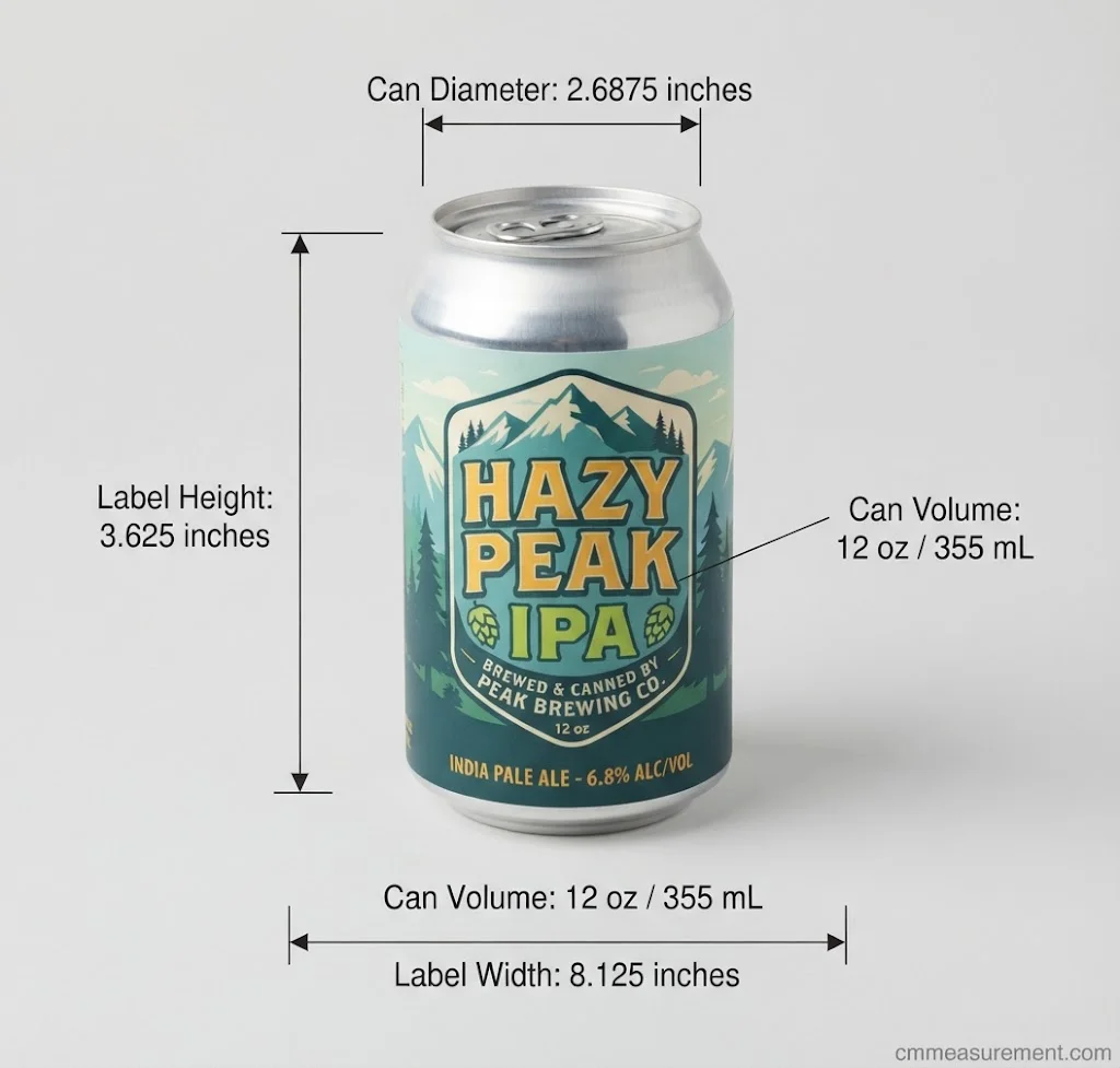 Beer Can Label Dimensions