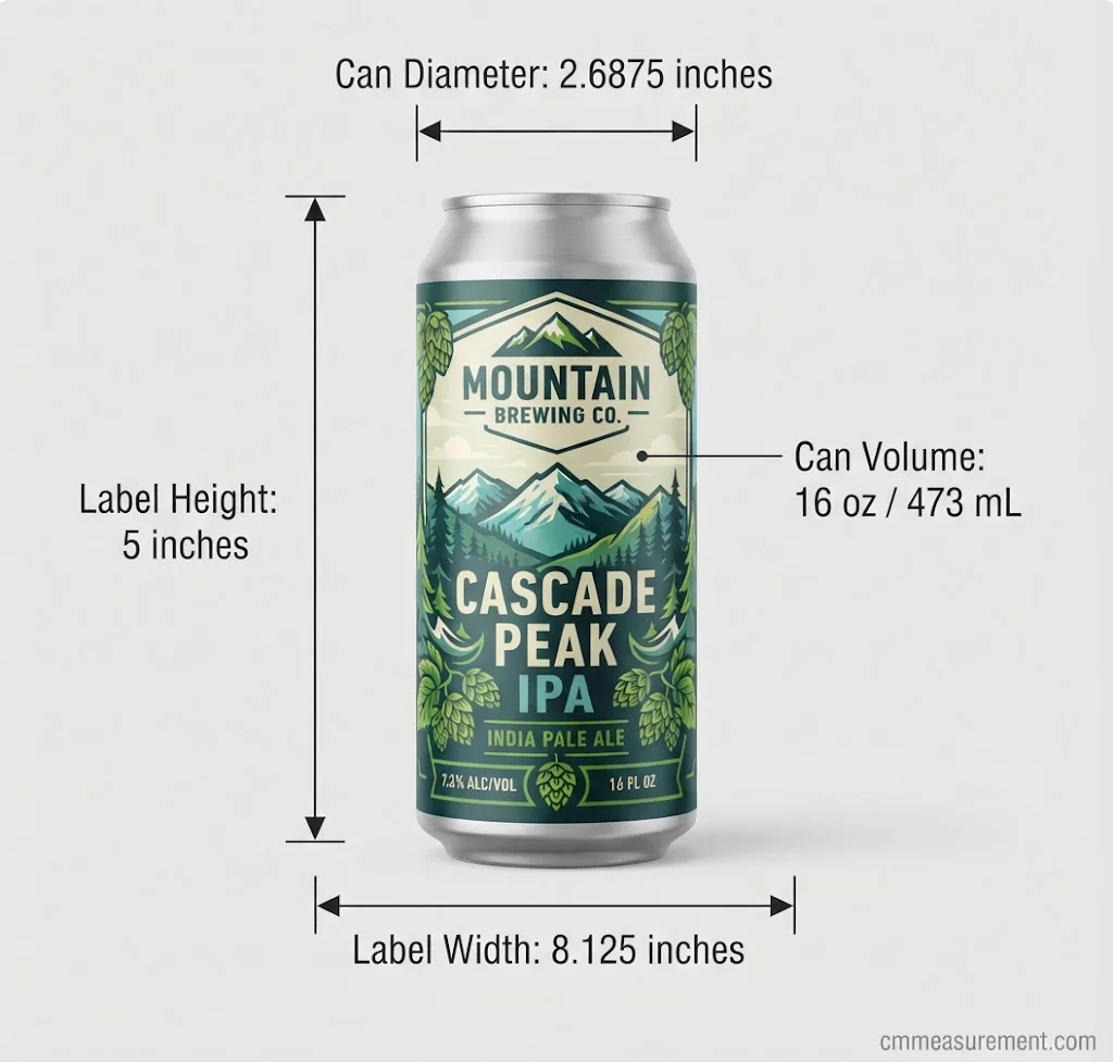 Beer Can Label Dimensions