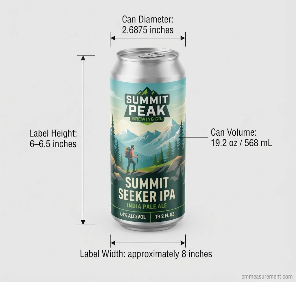 Beer Can Label Dimensions