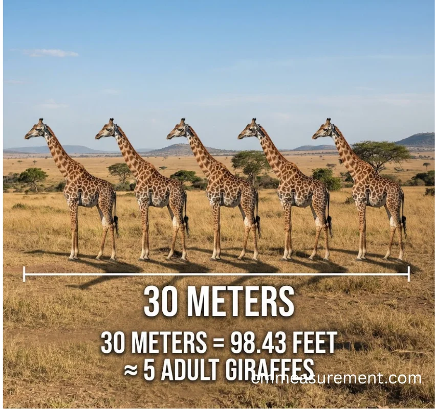 How Long Is 30 Meters