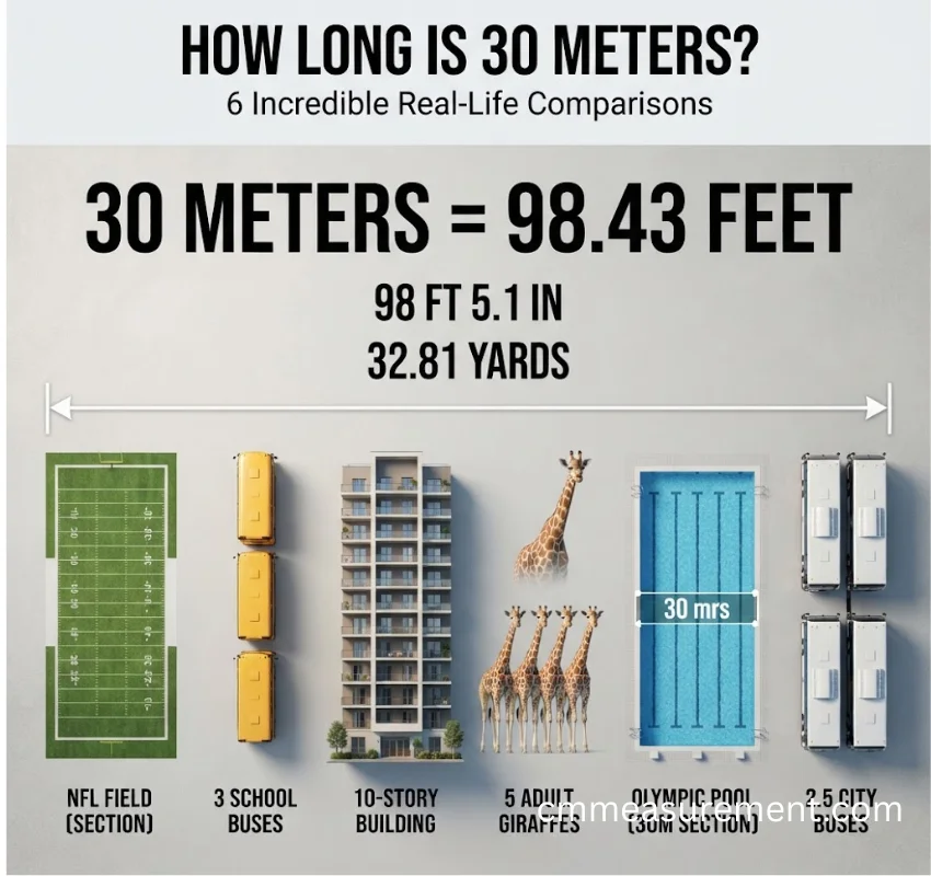 How Long Is 30 Meters? 6 Incredible Real-Life Comparisons to Easily Visualize This Surprisingly Long Distance